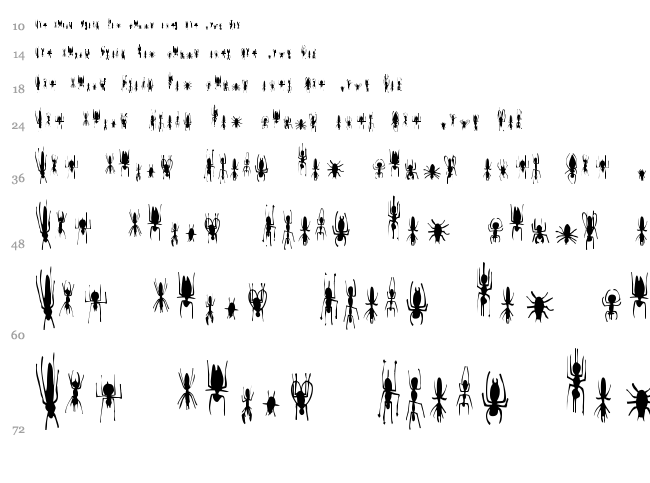 FE Win Bugs font waterfall